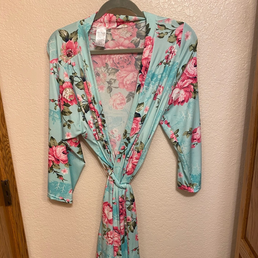 Floral posh peanut knee length robe